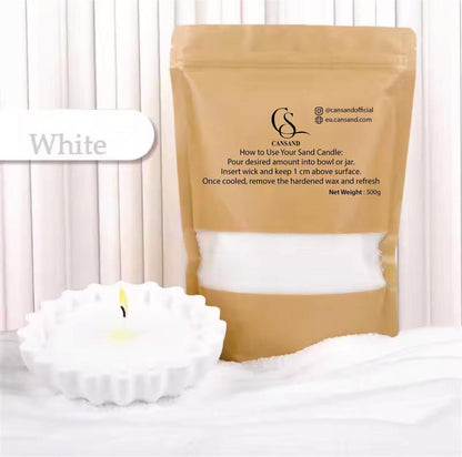 Refillable sand candle wax 500 Grams + 15 Wicks
