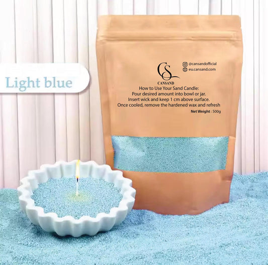 Refillable sand candle wax 500 Grams + 15 Wicks